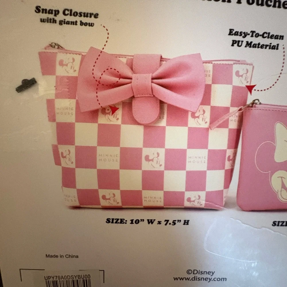 Bioworld Pink Minnie Mouse 2-Piece Travel Pouch Set - Picture 5 of 6